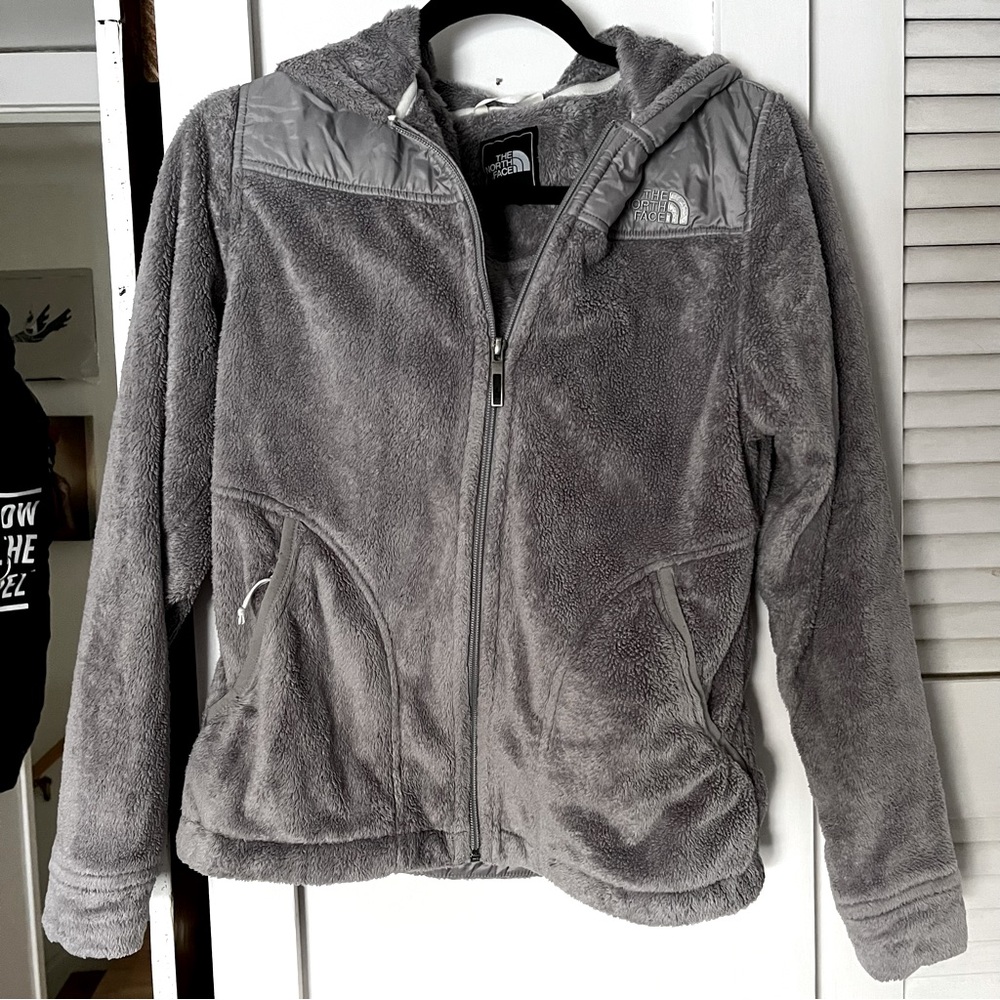 The North Face fuzzy hooded zip up jacket hoodie
